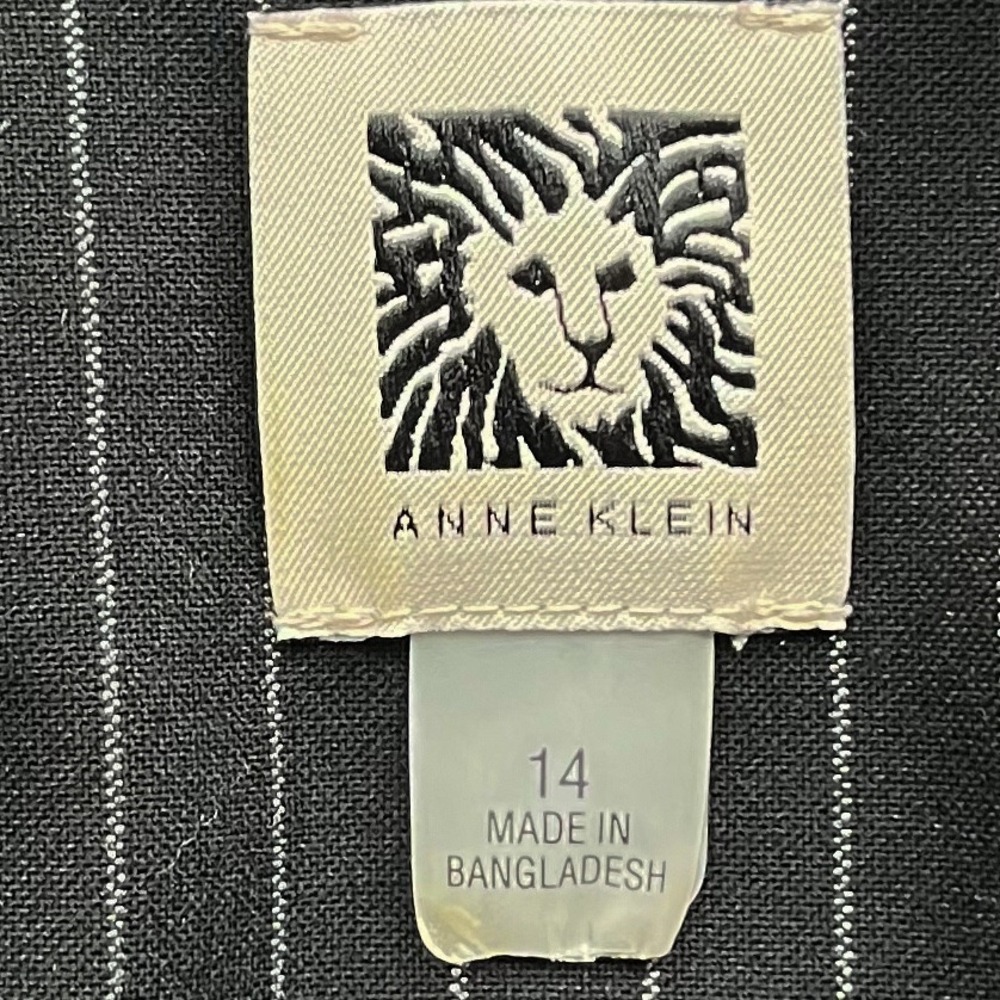 Anne Klein Pinstripe Blazer‎ Womens 14 Black White - Picture 8 of 9